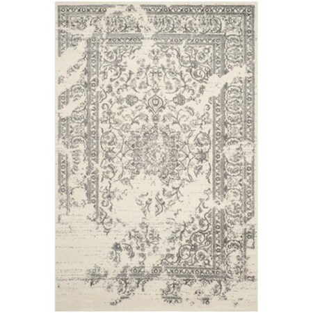 Safavieh 10 x 14 ft. Large Rectangle Casual Adirondack- Ivory and Silver Power Loomed Rug ADR101B-10